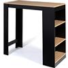 IDMarket - Tavolo da bar BARTH per 2-4 persone, legno nero, piano in faggio