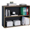 VCM Holzregal stehend | platzsparender Aktenschrank | Maße ca. H. 74 x B. 100 x T. 33 cm | Elegantes Regal | Büroregal - Salia 2fach B. 100 cm Anthrazit