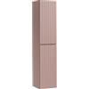 Muebles Slavic Iconic Rose, Mobile da bagno a sospensione, ante a coste, colore rosa opaco