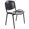 Notek Set di 6 sedie per Sala d'attesa Ufficio riunione Meeting, impilabili in plastica (Nero)