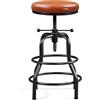 Yaheetech Sgabello Bar in Similpelle Vintage Industriale Marrone Chiaro