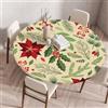 Treer Stile Natalizio Tovaglia Rotondo Antimacchia, Mollettone Tavolo Rotondo con Bordo Eelastico, Lavabile Copritavolo Antiscivolo Tovaglia Tonda per Picnic Cucina Casa (100cm,Giallo)