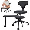 yoakaiax Sedia da Ufficio a Gambe Incrociate, Sedia per Meditazione a Gambe Incrociate con Ruote, Sedie Ergonomiche in Ginocchio Sedie da Scrivania a Gambe Incrociate con Supporto Lombare e Sgabello