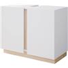 Vicco Mobile sottolavabo per bagno Gloria, Bianco, 70.4 x 55.5 cm con 2 porte, con apertura per sifone e compatibile con la serie Gloria