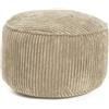 Lumaland Pouf in velluto | Pouf compatto da 50 l 3 in 1: sgabello, tavolino ed elegante poggiapiedi | Ø 25 x 45 cm [beige]