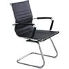 milani home - sedia da ufficio ergonomica con braccioli, poggiatesta e supporto lombare, in ecopelle nera, girevole regolabile, nero