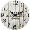 Rebecca Mobili Orologio decorativo, orologi a muro, home sweet home, stile shabby, legno bianco - Misure: Ø 33,8 cm x P 4 cm - Art. RE6151