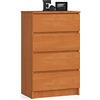 AKORD | Cassettiera K60 a 4 Cassetti | Credenza Alta | Moderna Mobiletto per Soggiorno Sala da Pranzo Camera da Letto Corridoio Bagno | Armadio Cameretta | 60x99x40 cm | Ontano