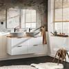 Muebles Slavic Mobile da bagno sospeso Set di 2 lavabi 3 maniglie Colori Bianco 120cm - Mobile bagno