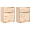 vidaXL Comodini 2 pz 40x31x50 cm in Legno Massello di Pino