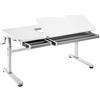 HOKO Ergo-Study-Table. Scrivania per Bambini Bianca, Regolabile in Altezza manualmente e con Piano d'appoggio Regolabile