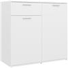 vidaXL Credenza Bianca 80x36x75 cm in Legno Multistrato