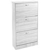 MA MAISON Scarpiera in Legno 63X24X115CM - Struttura in Legno Truciolare, Melaminico, Ante con Divisori, Salvaspazio, per Ingresso, Organizza Scarpe, Design Elegante - (Bianco, 3 Ante)