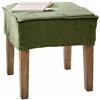 Loberon Vionnique Sgabello - Rivestimento sfoderabile in Lino - Piedi con Esclusive venature del Legno, Verde