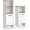 Vicco Set di mobili da bagno Karli, Rovere bianco/dorato,