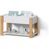Livinity Scaffale per bambini Mailo, Bianco/Artisan, 80 x 46 cm con sedile a pancaArea di gioco e lettura con fattore comfort