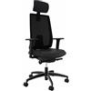 Dauphin Indeed ID7048/7058/7046/7056 - Sedia girevole ergonomica, portata fino a 150 kg, per ufficio e ufficio, braccioli 2D, schienale alto, regolabile in profondità