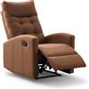 Marvin Poltrona Relax Reclinabile Manuale con Poggiapiedi Solena, Schienale Regolabile Seduta Ergonomica in Tessuto per Arredo Salotto, Soggiorno e Ufficio (Marrone)