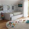 MOBILFINO CAMERETTE Divano Letto Singolo con Secondo Letto Estraibile - Design Funzionale - Bianco