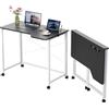 OXFENSEE Scrivania pieghevole con ruote, scrivania per computer pieghevole con slot per tablet, girevole a 360°, in legno, 90 x 56 x 75 cm, colore: nero