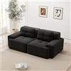 ZKLOEP Divano modulare nero, boneless per soggiorno con seduta profonda, comodo divano in corduroy cloud, divano letto Loveseat