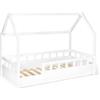 IDMarket - Letto a capanna per bambini 80 x 160 CM NEREE bianco con struttura letta e sponde