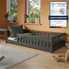 Kids Collective Letto per bambini 80x180 cm con protezione anticaduta, materasso e rete a doghe, letto Montessori, lettino, letto per bambini e ragazzi, letto singolo | Grafite | da 3 a 12 anni