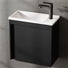 Planetmöbel - Set di mobili da bagno 2 pezzi, composto da lavabo con mobiletto da 50 x 48,3 x 24,8 cm nero opaco, mobiletto con lavabo a incasso bianco