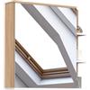 IDMarket - Pensile da bagno TOMI con specchio e mensole in faggio e bianco