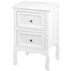 WOLTU Comodino Shabby Chic Bianco con 2 Cassetti per Camera da Letto Comodino da Notte in MDF 40x30x60cm TS119ws