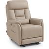 MCombo M Poltrona Relax Elettrica Regolabile, Poltrona TV a 3 cm dalla Parete, Poltrona Relax con Funzione Reclinabile,Porte USB & Tipo-C e Cuscino Lombare, Soggiorno, 7063