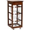 Liberoshopping Carrello Cucina SLIM in legno di faggio 3 cesti e 1 cassetto top ceramica 4 ruote girevoli casa cucina giardino (Noce)