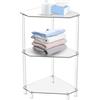 Generic Tavolino ad angolo in acrilico - Tavolo ad angolo in acrilico, Tavolo ad angolo in acrilico Tavolo ad angolo triangolare a 3 livelli, Vassoio per lavabo da bagno Mensola per lavabo ad angolo trasparen