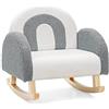 LIFEZEAL Sedia, Poltrona a Dondolo per Bambini 3-5 Anni, con Branccioli, Schienale Ergonomico, Piedini in Legno Massello, Imbottito con Spugna, Anticollisione, Cameretta, Max 50kg (grigio)