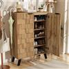 Lexiou Credenza, scarpiera moderna con 5 scomparti, dimensioni 80,5 x 35 x 109,5 cm, ripiani regolabili