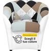 Totò Piccinni Poltrona POZZETTO Patchwork Imbottita Artigianale in Ecopelle Design Made in Italy (Elegant Personalizzato)