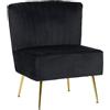 IlGruppone Poltrona Moderna Stile Scandinavo Comoda Rivestita In Velluto Poltroncina Da Camera Con Gambe Oro Sedia Per Ingresso Ufficio Casa Lavoro Divano Singolo Relax - Nero