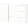 Liink1Ga Set di 2 Cassettiera Camera da Letto in Legno Bianca Alta Cassettiere Bianche 0 e 3 Cassetti Comodino Cassettiera e Credenza Bianco per Ufficio Soggiorno Corridoio Mobili