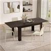 Mobili Fiver, Tavolo allungabile Cucina, Easy, 140(220) x90 cm, Noce Scuro, per 6-8 persone, Tavolo Cucina, Made in Italy