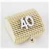 DLM Bomboniere DLM29141 (Kit 12 Pezzi) Scatolina Scatola Portaconfetti in Bambu 40 Quarantesimo Compleanno Anniversario Nozze Bianco bambù Confettata Segnaposto bomboniera Regalo