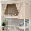 Treer Tenda Letto a Castello, Tenda da Letto Matrimoniale Panno Oscurante Antipolvere Tenda da Letto Oscuranti per Privacy in Traspirante per Tenda a Baldacchino (Beige,1.2x2M)