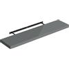 WOLTU Mensola da Muro, Mensola da Cucina con Staffa Metallica Invisibile, Scaffale da Parete per Camera da Letto, Soggiorno, Ufficio, Bagno, MDF, Grigio Lucido, 100x22,9x3,8cm