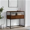 Homgoday Tavolo consolle per divano, corridoio, tavolo da ingresso, con cassetti e ripiani, per ingresso, soggiorno, corridoio, effetto quercia, 75 x 40 x 75 cm, in legno