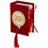 Generico Serie Dottor scatoline in Velluto per Laurea con Simbolo in plexi Dorato Libro o Tocco Colori Rosso o Nero bomboniera bomboniere Laurea (12 Libri Rossi 5,5x8cm)
