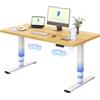 FLEXISPOT Scrivania Regolabile in Altezza con Doppio Motore e Porta USB, Piano Monoblocco da 25 mm, Gambe a 3 Sezioni, Portata 120 kg, 4 Memorie, Rilevamento Ostacoli, 140×80 cm