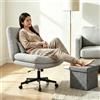 Submi Sedia da Ufficio Ergonomica con Tessuto Confortevole, Sedia Scrivania Cameretta Senza Braccioli con Altezza Regolabile, Sedia Postazione Trucco con Ampio Cuscino di Seduta, Grigio Chiaro