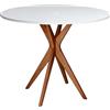 RAGABA JUBI Tavolo da pranzo rotondo 80 cm rovere bianco