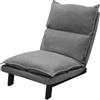 ML DESIGN modern living ML-Design Sedia da Terra Grigio in Lino con Schienale Regolabile 90-180° Struttura in Acciaio Imbottito Poltrona Lounge Cuscino da Pavimento Divano Pigro per Meditazione Poltroncina Relax