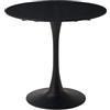JZGORC Tavolo da Pranzo Rotondo Moderno, Tavolo da Pranzo Casual Rotondo da 80 cm, Adatto per 2-4 Persone, Perfetto per Soggiorno, Sala da Pranzo, Cucina, Caffè - Nero