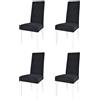 t m c s Tommychairs - Set 4 sedie Nicole per cucina e sala da pranzo, struttura in legno di faggio verniciata bianco, seduta e schienale con bottoni, imbottiti e rivestiti in velluto nero